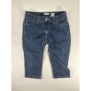 Soundgirl Women's Capri Jeans Size 7 Blue Dark Wash Stretch Denim